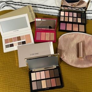 Lancôme 6 Piece Bundle - 4 Pallets (bronzer, eye shadow, blush) lipstick & bag!